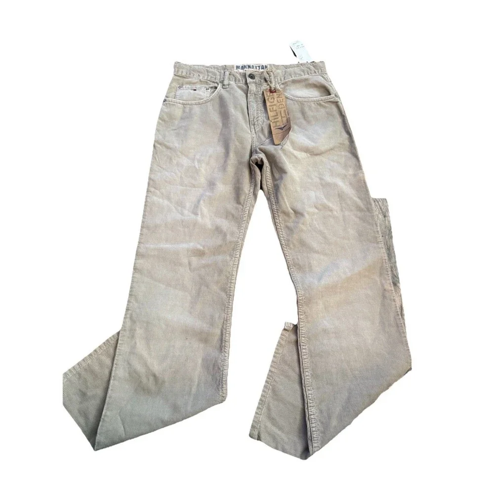 NWT Vintage Y2K Manhattan Hilfigure Denim Tommy Hilfigure Khaki Corduroy 31x32